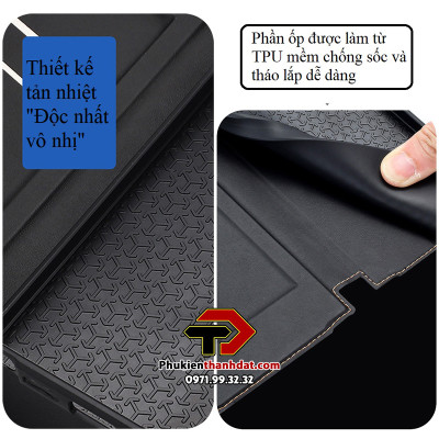 Bao da chống sốc Dux Ducis cho SamSung Galaxy S24 Ultra có 2 ngăn đựng thẻ tiện dụng - Hàng nhập khẩu