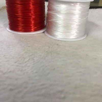 2 CUỘN THUN MÀU TRẮNG ĐỎ XỎ VÒNG TAY BẰNG ĐÁ NAM NỮ