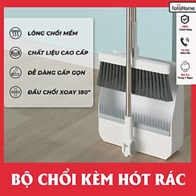 Chổi Nhựa Quét Nhà 2in1 Thông Minh Kèm Hót Rác Cán Dài Gấp Gọn Tiện Dụng