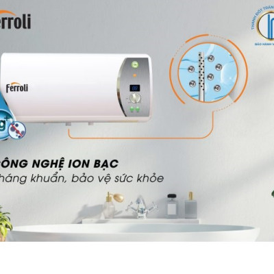 Máy nước nóng gián tiếp Ferroli VERDI AG+20 lít tích hợp ion bạc- màn hình led hiển thị nhiệt độ (2500W)-hàng chính hãng
