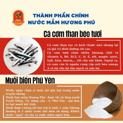 Nước mắm cá cơm Hương Phú 20 độ đạm 510ML - Hàng Chính Hãng