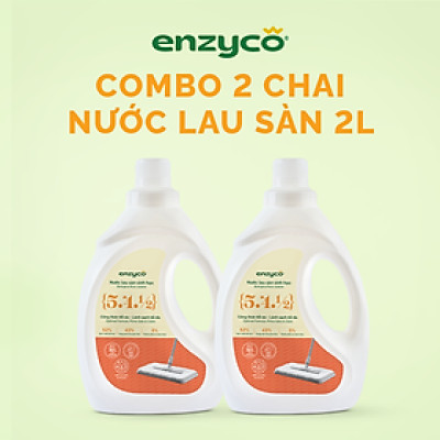 Combo 2 chai nước lau sàn sinh học ENZYCO 2L - Chiết xuất Bồ hòn và Enzyme Dứa