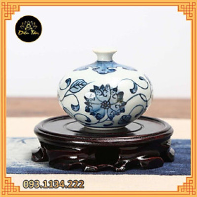 Đế tròn bằng gỗ đặc, giá đỡ bằng gỗ gụ kê ấm trà, bình hoa, chậu hoa, lư xông trầm trang trí nội thất