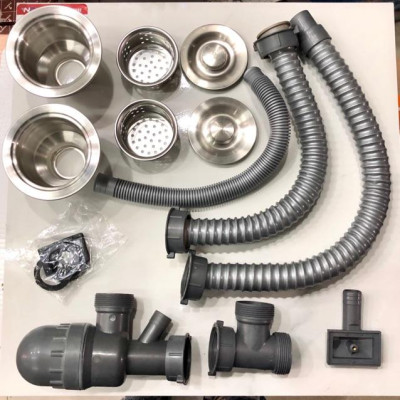 Bộ xi phông ống xả chậu rửa bát 2 ngăn cao cấp