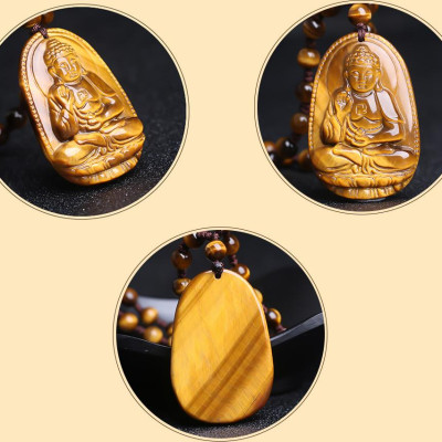 Mặt Phật Bản Mệnh ADiDa Đá Mắt Hổ Thiên Nhiên