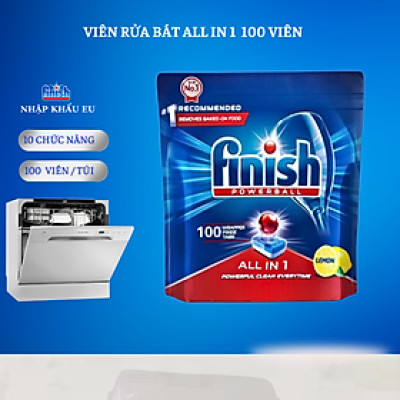 Hộp 100 viên rửa chén Finish All In 1 Dishwasher Tablets PTT04592