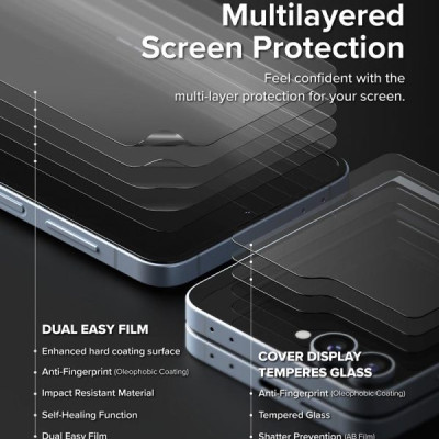 Combo 2 Bộ Miếng Dán Màn Hình RINGKE 3-in-1 Protector dành cho Samsung Galaxy Z Flip 6 (dán màn hình ngoài, màn trong, dán viền)_ Hàng chính hãng