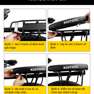 Đệm lót yên sau xe đạp Kiotool êm ái  bền đẹp không thấm nước