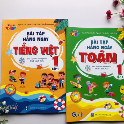 Sách - Combo Bài Tập Hằng Ngày Toán và Tiếng Việt Lớp 1 - Cánh Diều - Tập 1,2 (2 cuốn)