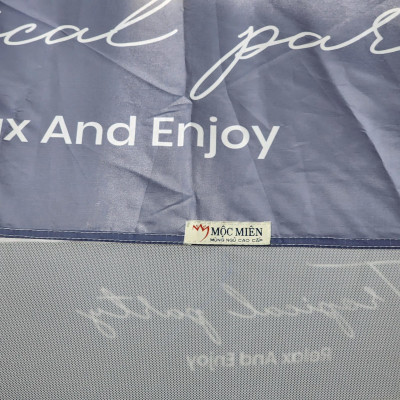 Màn Chụp Cao Cấp Mộc Miên Đỉnh Vuông - Xanh Xám 3 Đường Kẻ ( video , hình thật )