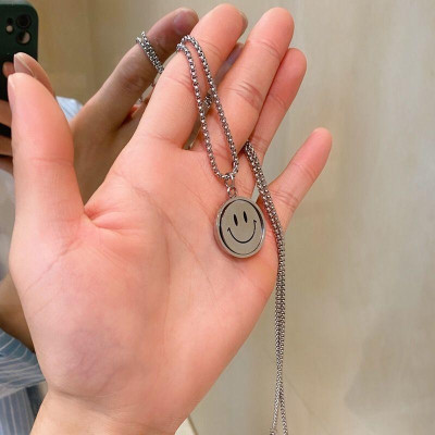 Dây chuyền nam nữ trở mặt vui buồn trangsucpt thời trang dây chuyền mặt cười PTDCNA195