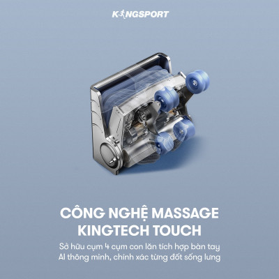 Ghế massage KINGSPORT G83 hệ thống con lăn hiện đại, con lăn lòng bàn chân 3 cấp độ, nhiệt hồng ngoại kép