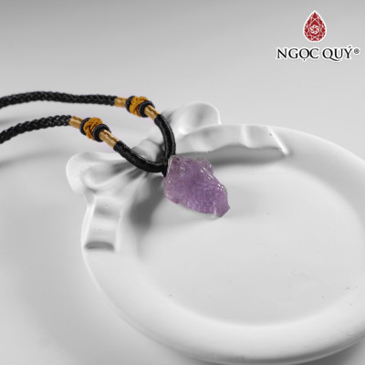 Mặt dây chuyền thiềm thừ đá thạch anh tím 16x23mm mệnh hỏa. thổ - Ngọc Quý Gemstones