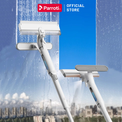 Cây lau kính, gạt chùi kính 4 trong 1, cán nhôm độ dài linh hoạt, thu nước trên kính, có phun sương Parroti Shiny SN04