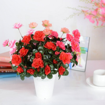 Cụm hoa đỗ quyên giả - dài 40cm - 12 nhánh - Cây giả, hoa lụa trang trí nhà cửa