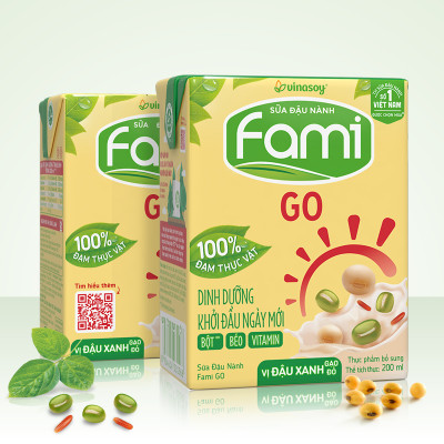 Thùng Sữa Đậu Nành Vinasoy Famigo Đậu Xanh Gạo Đỏ (200ml x 36 Hộp)
