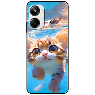 Ốp lưng cho Realme 9i - Realme 10 - C11 2021 - C65 4G - C67 - C20 - Poco X6 5G - Mèo Bơi - Hàng Chính Hãng