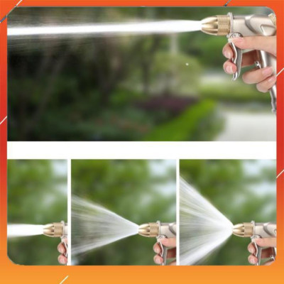 Vòi Xịt️Evoucher Bộ dây vòi xịt nước rửa xe, tưới cây , tăng áp 3 lần, loại 15m 206701-2 đầu đồng,cút+  đai