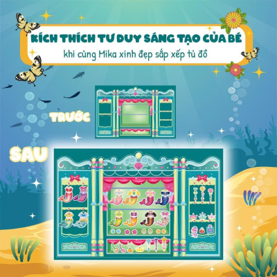 Sách - Trò Chơi Sắp Xếp Tủ Đồ Cùng Mika Xinh Đẹp - Thời Trang Và Phụ Kiện Nàng Tiên Cá - Bóc Dán 80+ Sticker Cho Bé Gái - Megabook