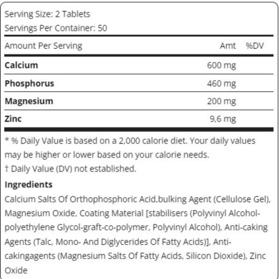 Viên Uống Bổ Sung Canxi Magie Kẽm Calcium Zinc Magnesium BiotechUSA Hộp 100 Viên