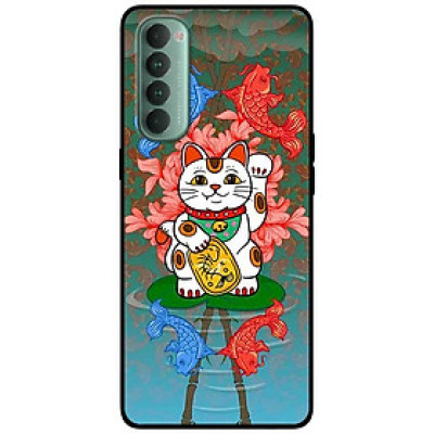 Ốp lưng dành cho Oppo Reno 4 Pro mẫu Mèo Và Cá Chép