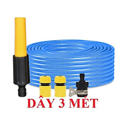 Bộ dây vòi xịt nước rửa xe, tưới cây . tăng áp 3 lần, loại 3m, 5m 206622-5Lcút sập, nối đen, d.vàng