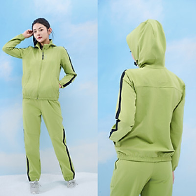 LAROMA Bộ Quần Áo Gió Nữ | Sọc Đơn - Thiết Kế Basic - Giữ Ấm - Chống Nước - Cản Gió - Bền Bỉ - Thoải Mái Vận Động