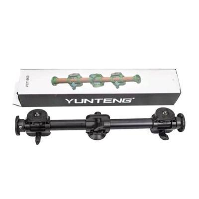 Thanh ngang Yunteng VCT-369 dài 63cm gắn Tripod quay trên xuống có 3 đầu ren 1/4 - Hàng chính hãng