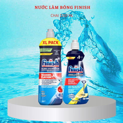 Combo 60 Viên rửa bát Finish quantum max+1150ml nước bóng finish+1.2kg Muối Finish - Hanoimart