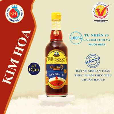 Nước Mắm Kim Hoa Phú Quốc 43 độ đạm hộp 2 chai 520ml - mỗi chai 520ml