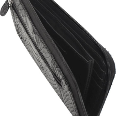 Ví Nữ Da Trăn 1 Khóa Huy Hoàng HT3325 (19 x 11 cm) - Đen