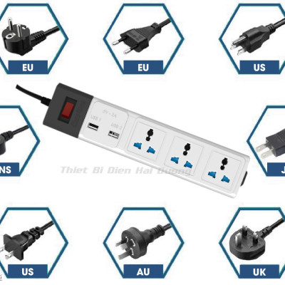Ổ Cắm Điện Đa Năng Rạng Đông 2 Cổng USB, Sạc Nhanh 5V-2A, Ổ Điện Chịu Tải 2500W, Tích Hợp Rơ Le Tự Ngắt, Dây Dài 3M/5M - CÓ VIDEO