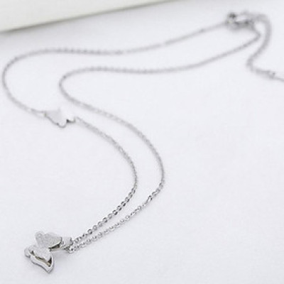 Dây chuyền nữ titan thời trang con bướm phun cát thép không gỉ trangsucpt có 3 màu sắc DCNUT11