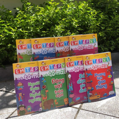 Em Tập Vẽ Và Tô Màu (Túi 8 Cuốn) - Bản Quyền