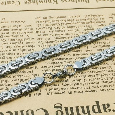 Dây chuyền nam titan thép không gỉ inox cao cấp đẹp sang trọng ziczac dẹp trangsucpt cỡ 8mm PTDCNA23