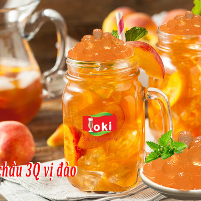 Combo Trân châu 3Q hương măng cụt Yoki và Trân châu 3Q hương đào Yoki