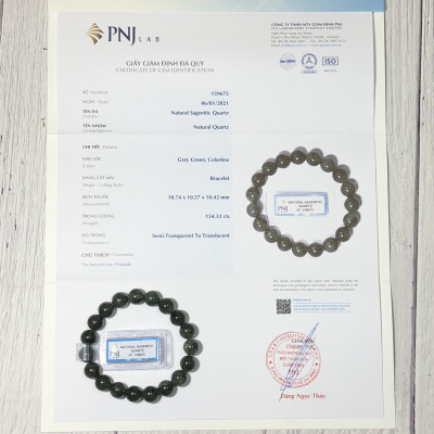 Vòng tay Thạch Anh Tóc xanh 10mm chuẩn 4A