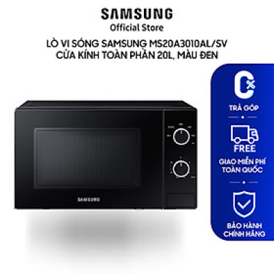 Lò vi sóng SAMSUNG MS20A3010AL/SV Cửa kính toàn phần 20L, Màu Đen - Hàng chính hãng
