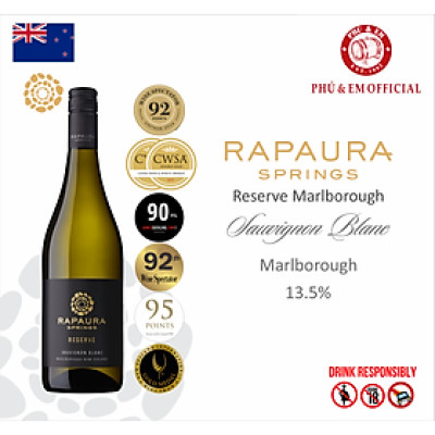 Rượu Vang Trắng New Zealand Rapaura Springs Reserve Marlborough Sauvignon Blanc