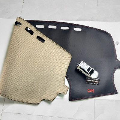 Thảm Taplo Xe Honda City 2021-2023 loại da dày cao cấp 3 lớp chống trượt Da Carbon đen