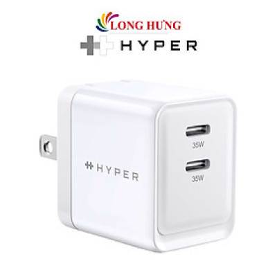 Cốc sạc HyperJuice GaN II Dual USB-C PPS 33W/PD 35W HJG35NA - Hàng chính hãng