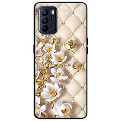 Ốp lưng dành cho Oppo Reno 6 - Reno 6 Z mẫu Hoa Văn Nhánh Hoa Trắng