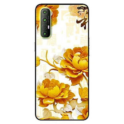 Ốp lưng dành cho Oppo Reno 3 Pro mẫu Mẫu Đơn Vàng