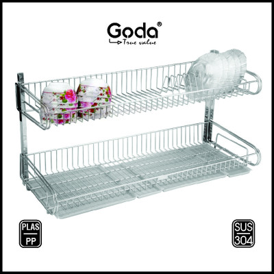 Kệ Mâm 2 Tầng Úp Chén Dĩa Có Khay Hứng Goda PT966