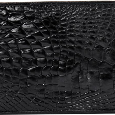 Ví Nam Da Cá Sấu Nút Bấm Huy Hoàng HT2216 (12.5 x 10 cm) - Đen