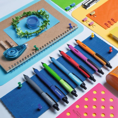 Bộ 2 Cây Bút Mực Gel STABILO Palette 268 XF/F (Đen) - Xanh