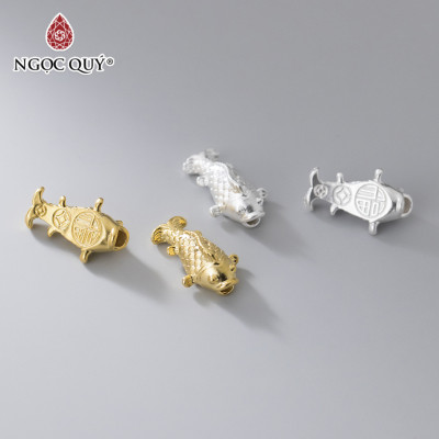 Charm bạc hình cá chép xỏ ngang - Ngọc Quý Gemstones
