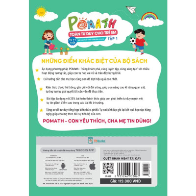 Bộ Pomath - Toán Tư Duy Cho Trẻ Em 10 - 11 Tuổi (Tập 1 + 2) (Bộ 2 Tập)