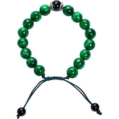 Vòng Đá Cẩm Thạch Sơn Thuỷ Phối Mã Não Đen Ngọc Quý Gemstones VT30