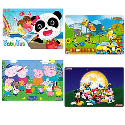 04 bộ tranh xếp hình 35 mảnh khổ A4 20x30cm – đồ chơi trí tuệ cho bé từ 2 tuổi – Combo 8